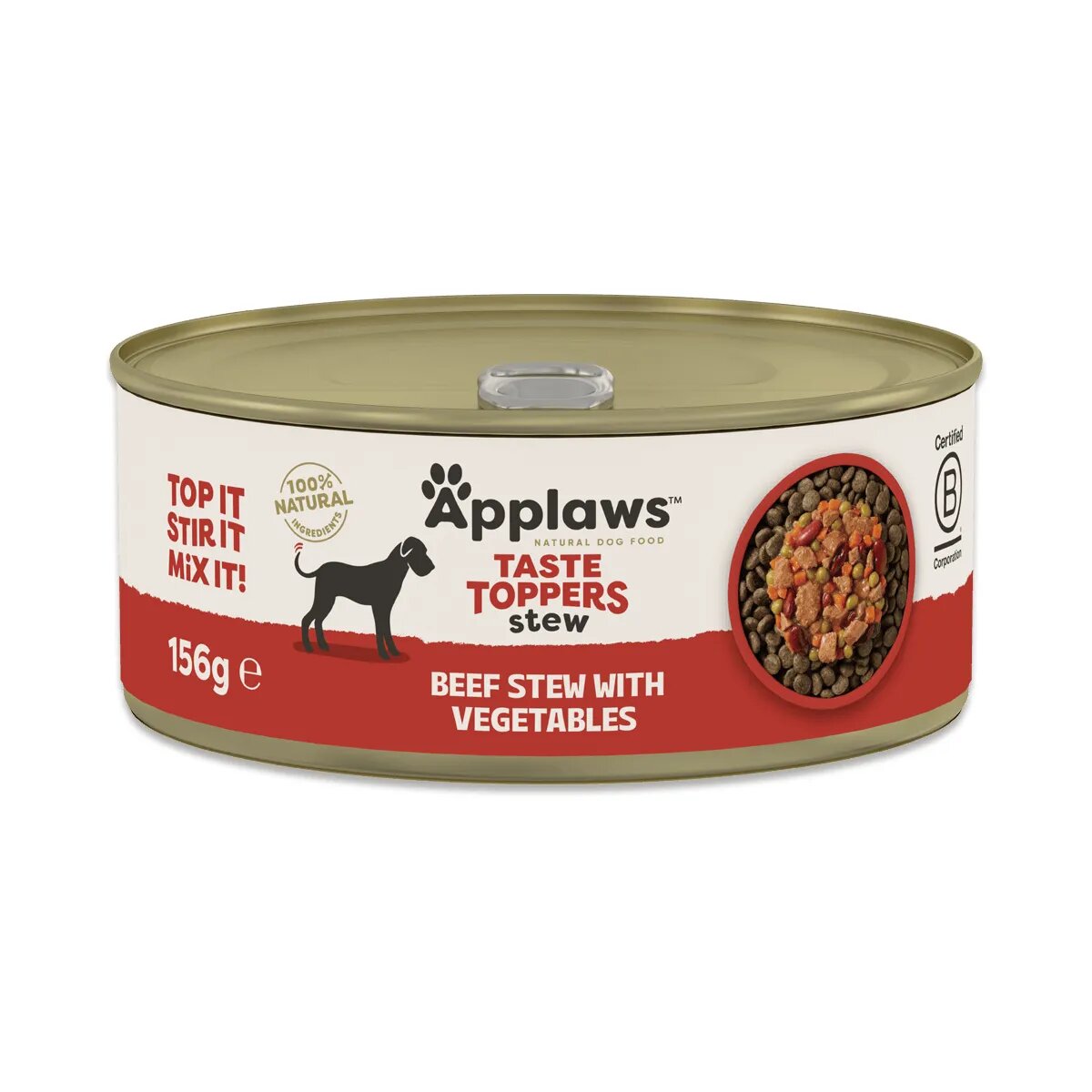 Applaws Taste Toppers Stew Tocăniță XS-XL Vită și Legume conservă hrană umedă fără cereale câini (topping) 156g