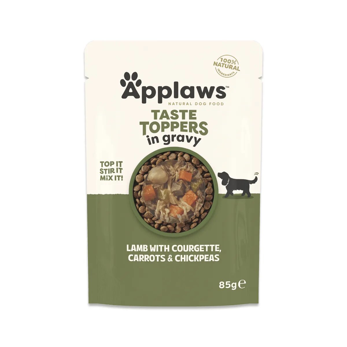Applaws Taste Toppers XS-XL Miel și Zucchini plic hrană umedă fără cereale câini (în sos) 85g