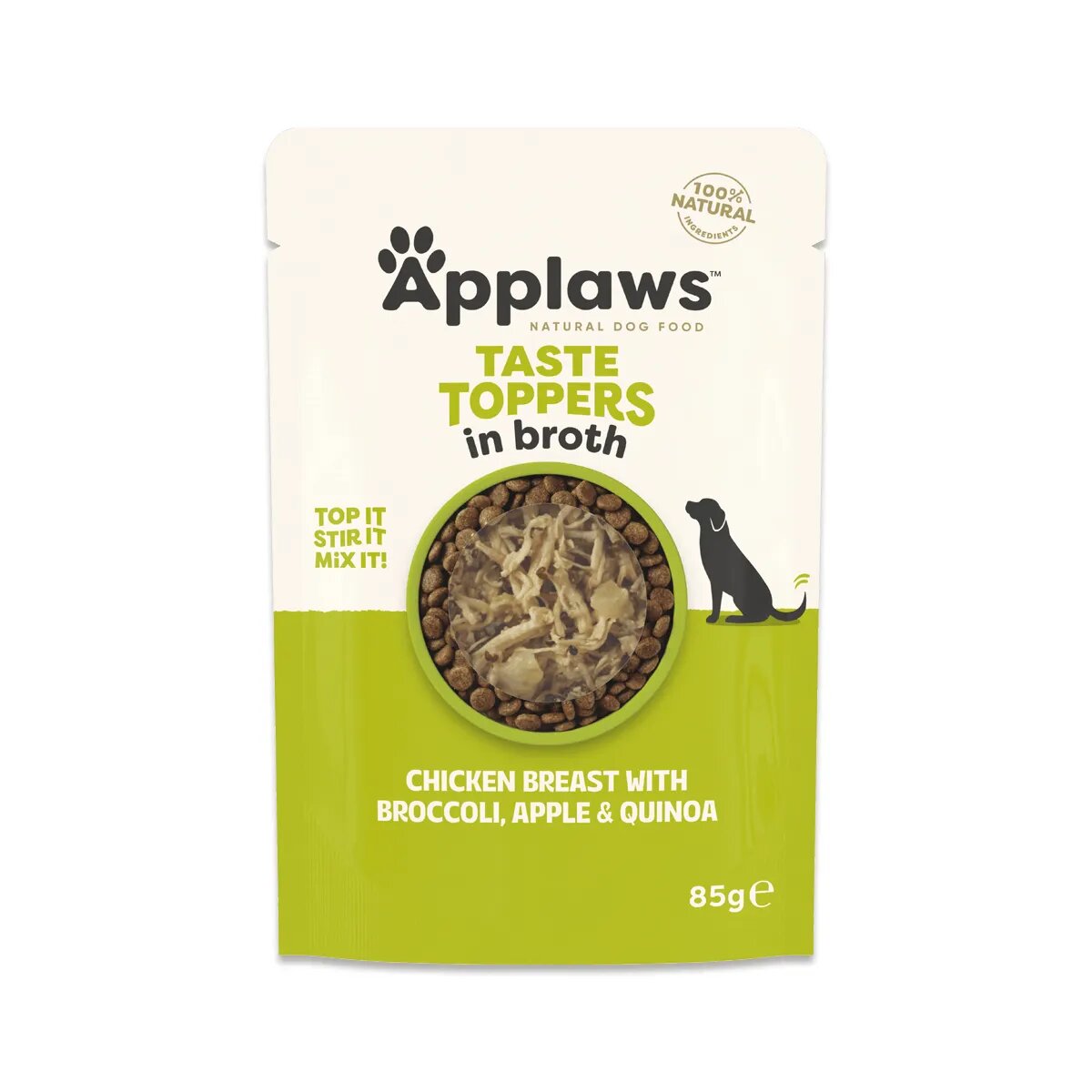 Applaws Taste Toppers XS-XL Pui și Legume plic hrană umedă câini (în supă) 85g