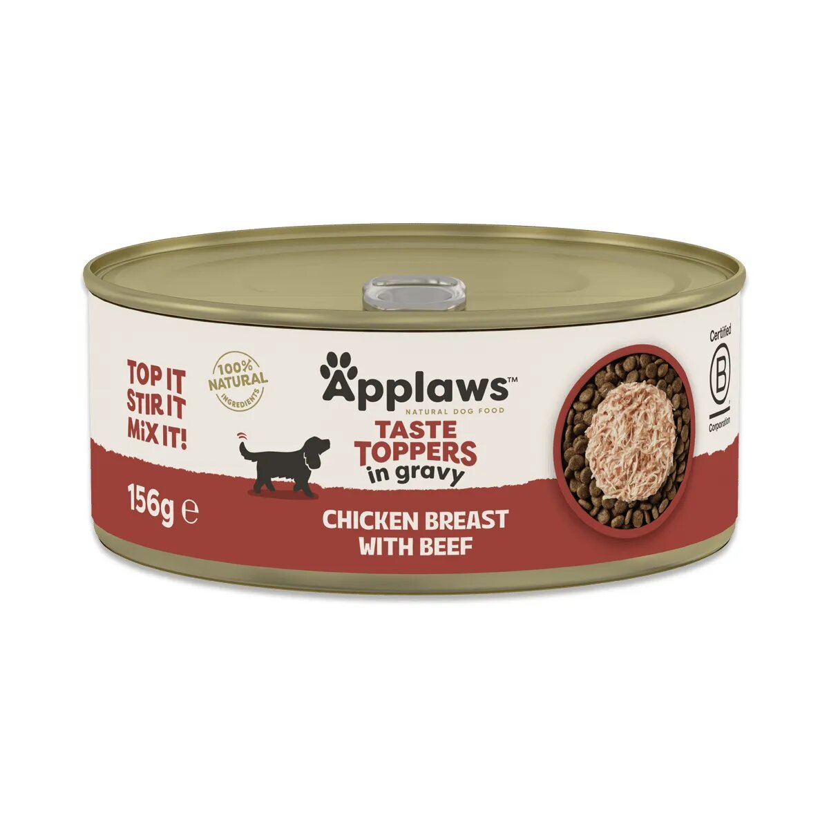 Applaws Taste Toppers XS-XL Pui și Vită conservă hrană umedă fără cereale câini (în sos) 156g