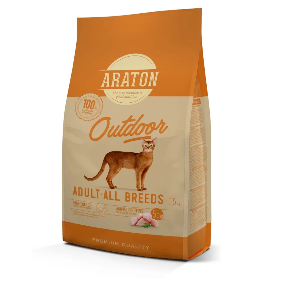 ARATON Outdoor Pui și Curcan hrană uscată pisici 15kg