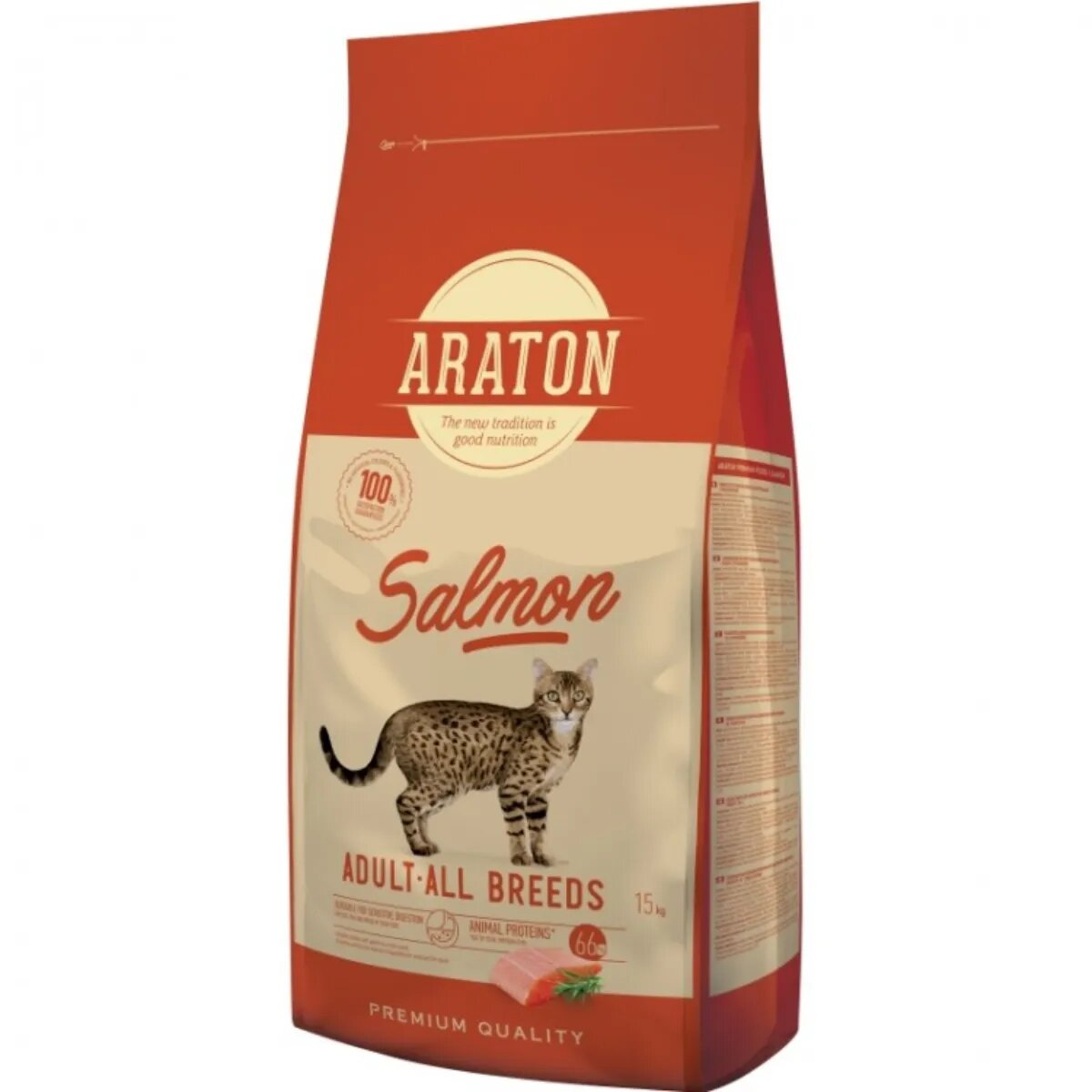 ARATON Somon hrană uscată pisici 15kg