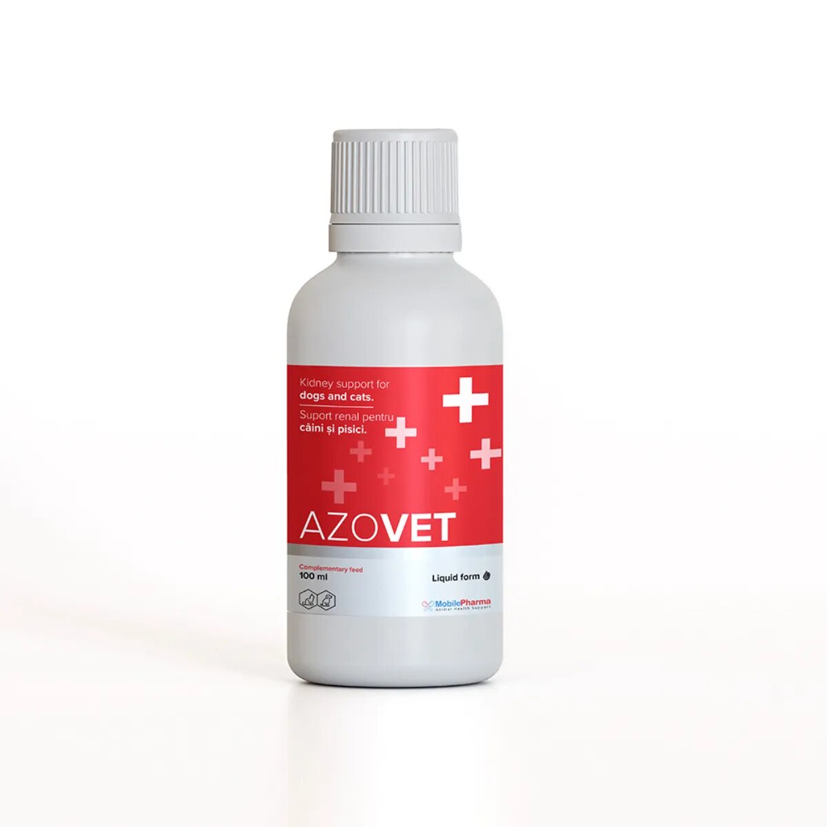 AZOVET Liquid Suport Renal supliment sistem renal câini și pisici suspensie orală Liquid Suport Renal XS-XL supliment sistem renal câini și pisici flacon cu aplicator 100ml suspensie orală