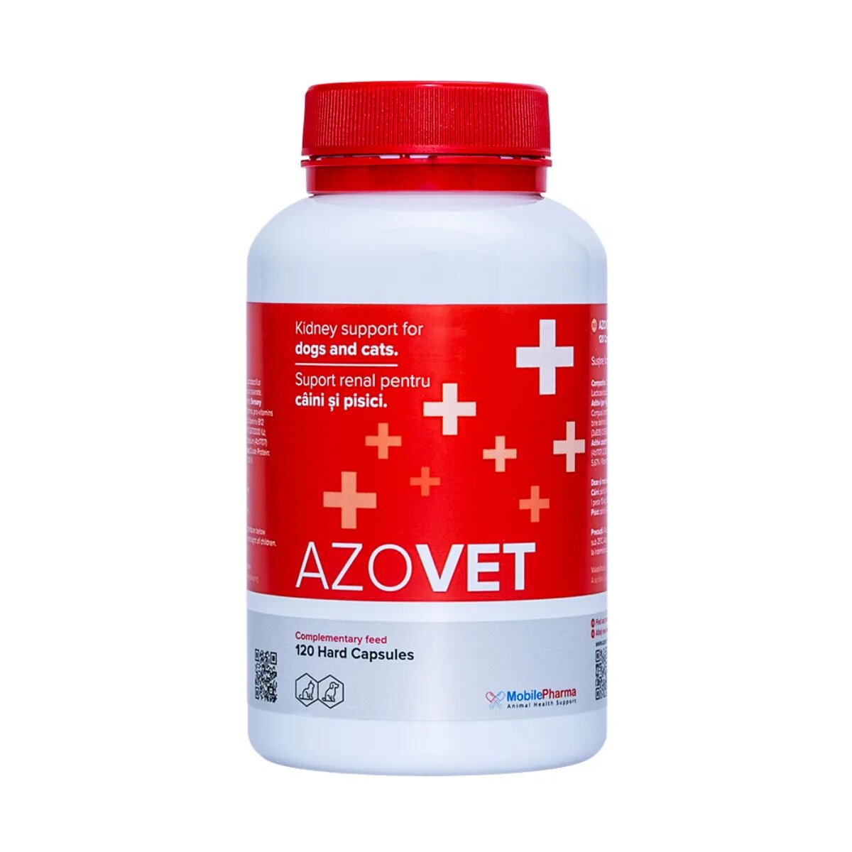 AZOVET supliment sistem renal câini și pisici capsule XS-XL supliment sistem renal câini și pisici flacon 120 capsule