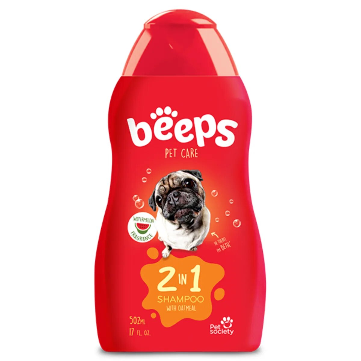beeps 2 in 1 Shampoo șampon câini și pisici Pepene Rosu flacon 502ml