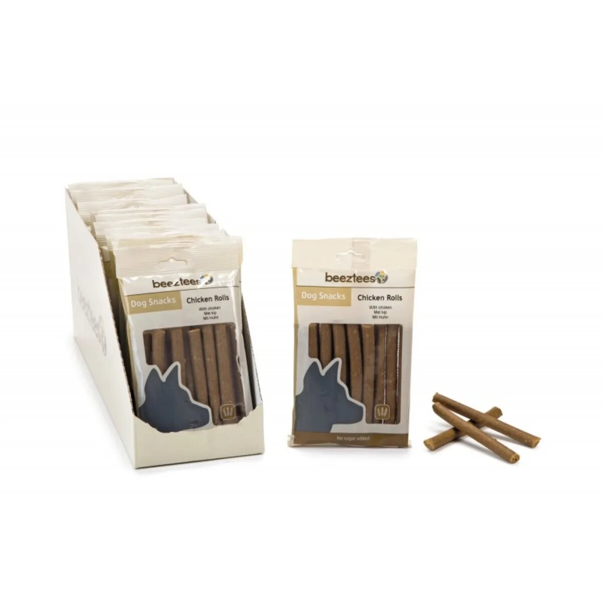 Beeztees Snack Rulouri recompense câini cu Pui 150g