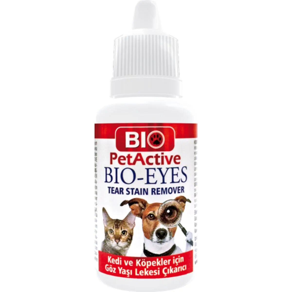Bio Petactive Eyes Tear Stain Remover soluție igiena ochilor câini anti-pete blană albă flacon piele & blană 50ml