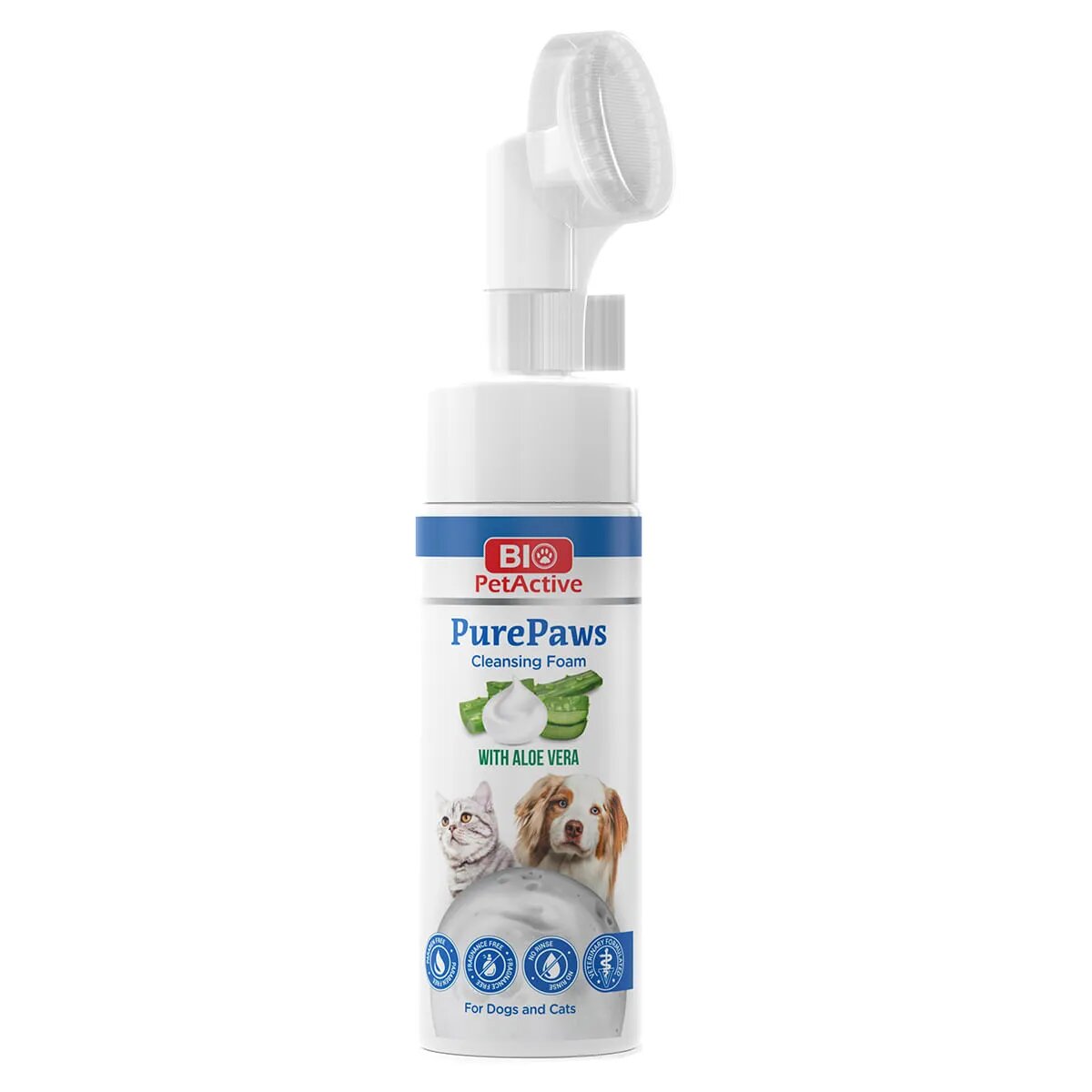 Bio Petactive Pure Paws Cleansing Foam XS-XL îngrijire pentru lăbuțe spumă câini Aloe Vera flacon cu aplicator 150ml