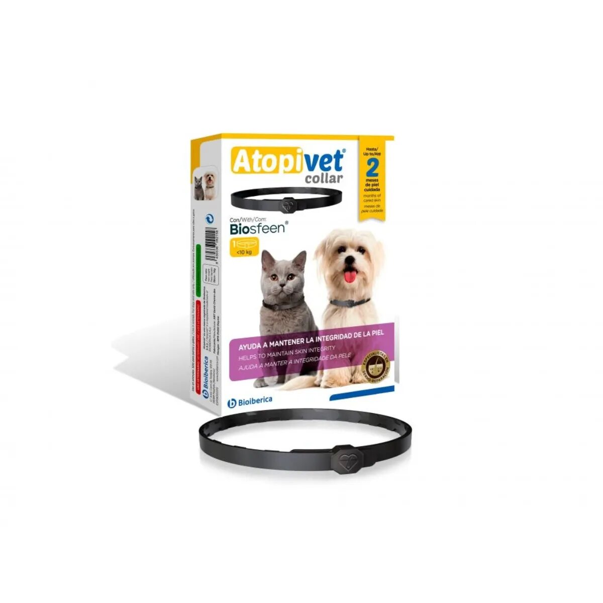 Bioiberica Atopi vet Collar Cats & Small Dogs XS-S tratament adjuvant zgardă câini și pisici piele sensibilă calmant cutie 35cm 1buc
