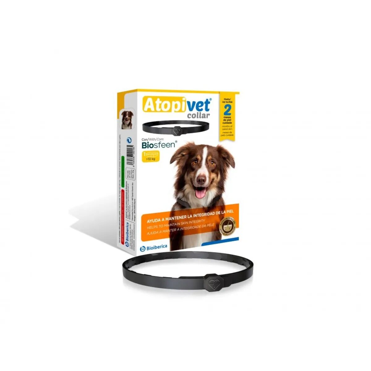 Bioiberica Atopi vet Collar Medium & Large Dogs M-XL tratament adjuvant zgardă câini piele sensibilă calmant cutie 75cm 1buc