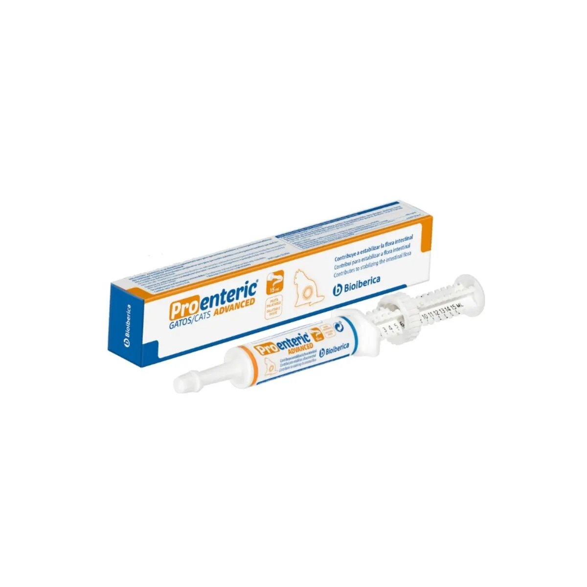 Bioiberica Pro-Enteric Advance Cat supliment sistem digestiv pisici pastă orală Pro-Enteric Advance Cat supliment sistem digestiv pisici flacon cu aplicator 15ml pastă orală