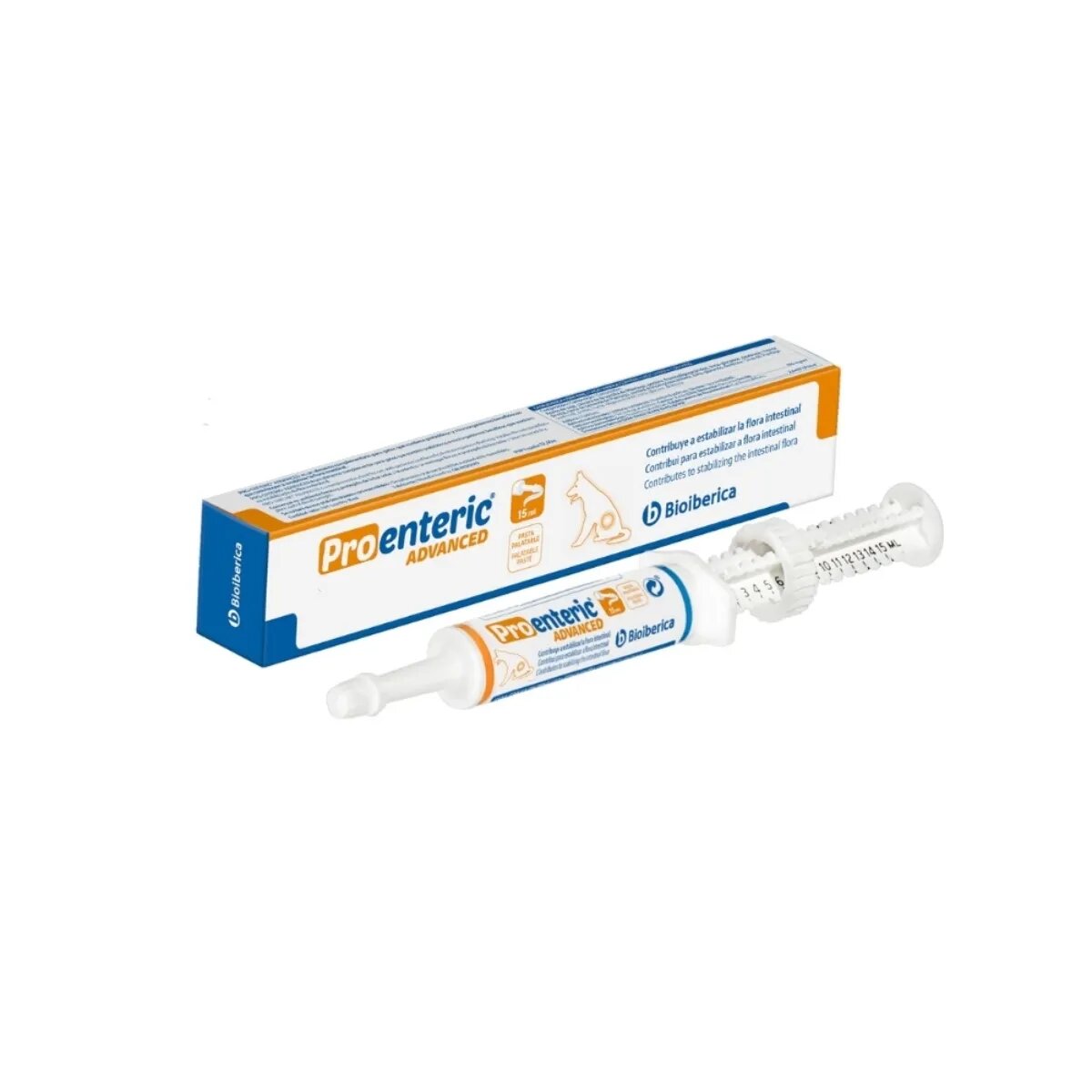 Bioiberica Pro-Enteric Advance Dog supliment sistem digestiv câini pastă orală Pro-Enteric Advance Dog XS-M supliment sistem digestiv câini flacon cu aplicator 15ml pastă orală