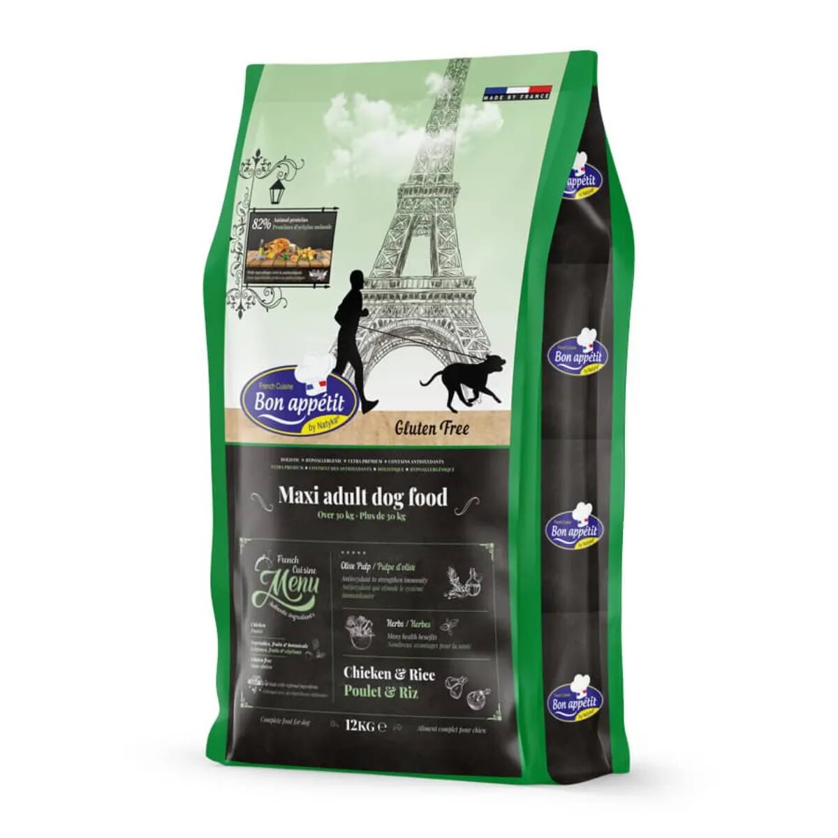 BON APPETIT Adult Maxi L-XL Pui și Orez hrană uscată câini alergii 12kg