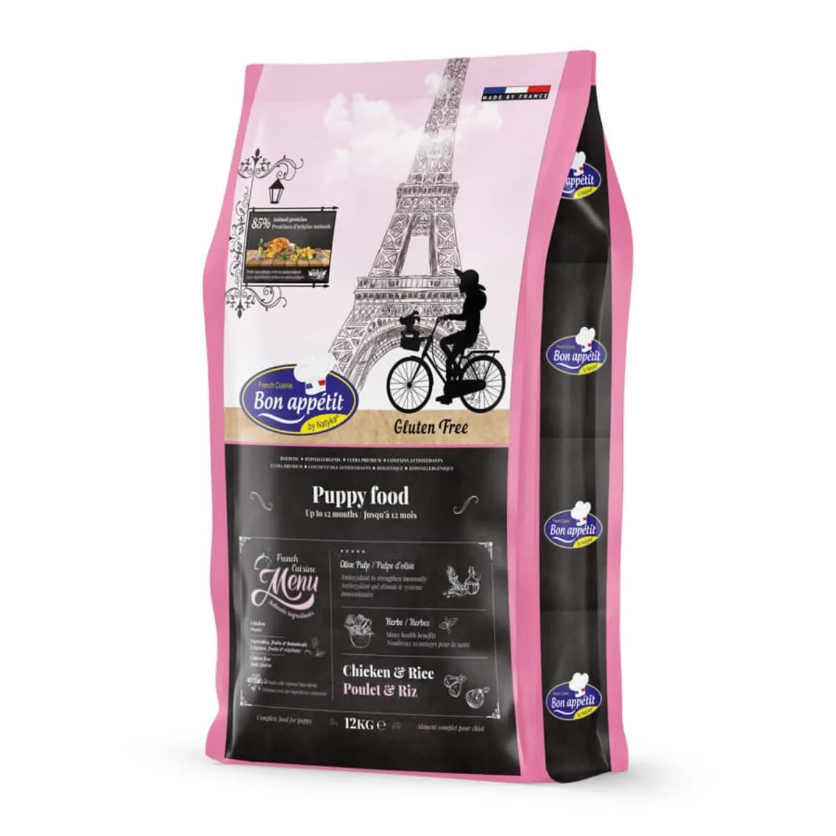 BON APPETIT Puppy XS-XL Pui și Orez hrană uscată câini junior alergii 12kg