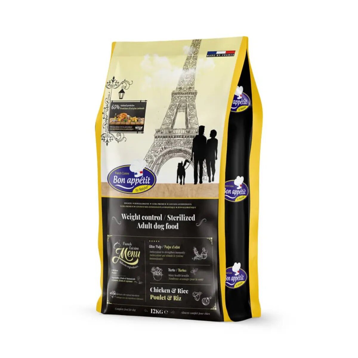 BON APPETIT Weight Control XS-XL Pui și Orez hrană uscată câini sterilizați obezitate 12kg
