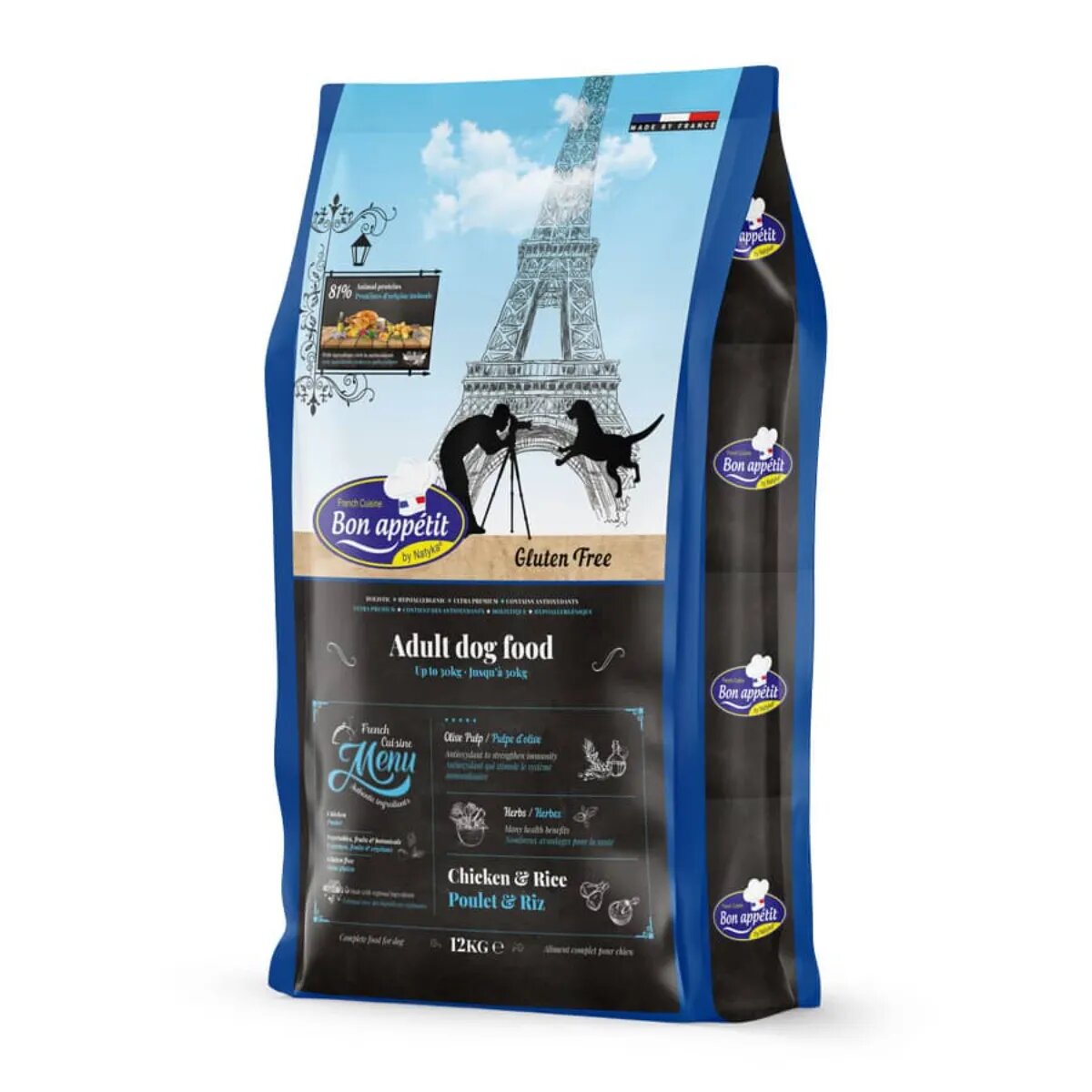 BON APPETIT XS-XL Pui și Orez hrană uscată câini alergii 12kg