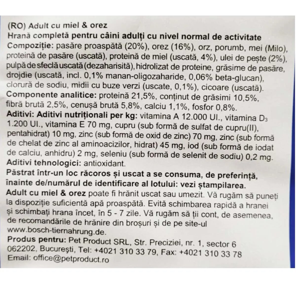 Bosch Adult cu Miel și Orez hrană uscată câini Adult cu Miel și Orez hrană uscată câini 15kg