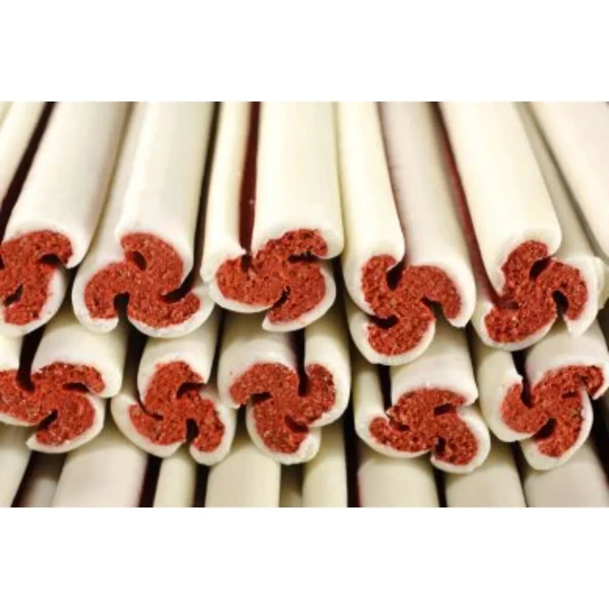 Bow Wow Jerky Snack Swirl Sticks S-XL Carne găletușa recompense câini 55buc 1280g