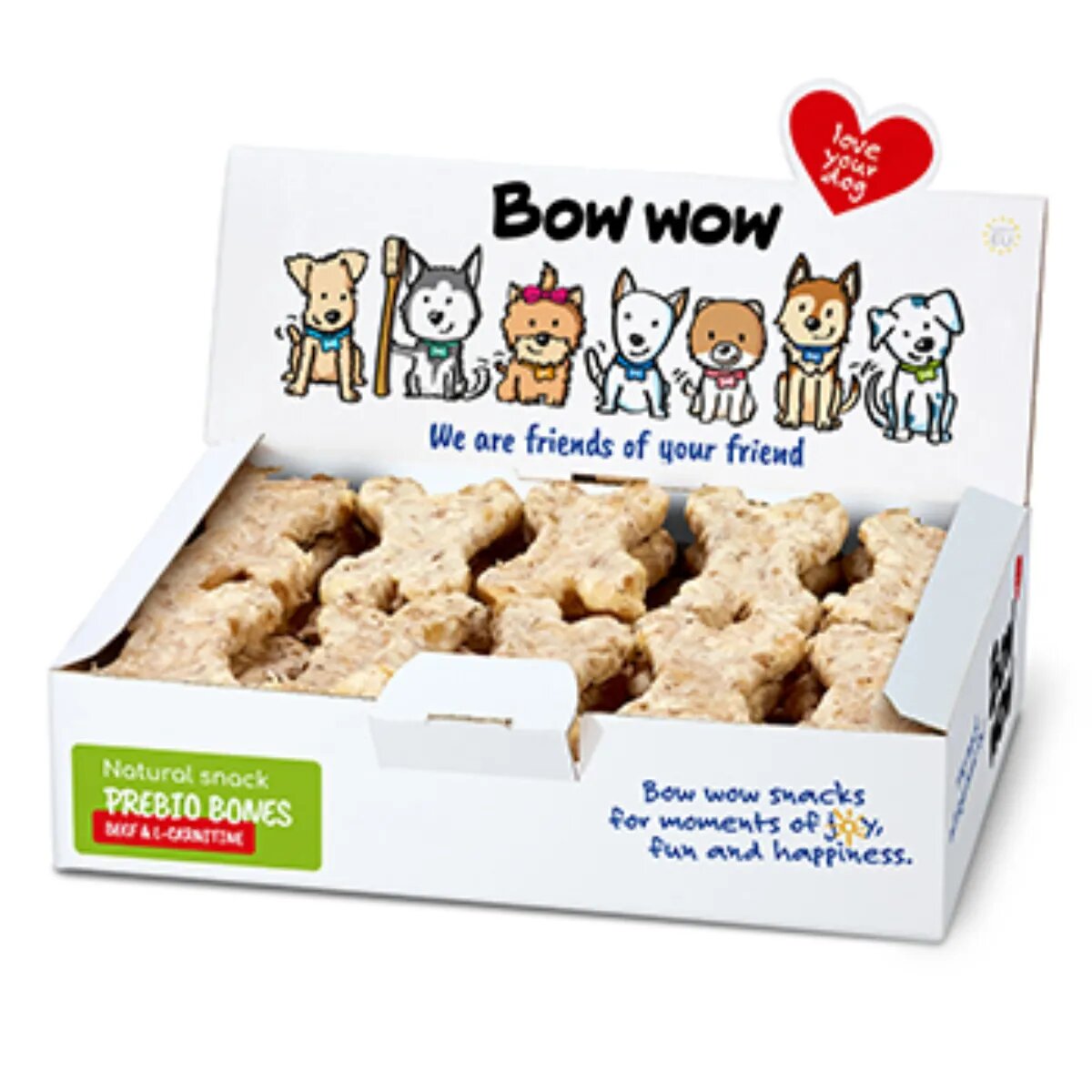 Bow Wow Natural Os L- carnitina XS-XL Vită cutie recompense fără cereale câini obezitate 650g