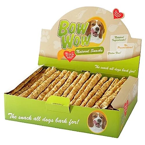 Bow Wow Natural Stick cu Vita si Plaman 22 cm 50 buc