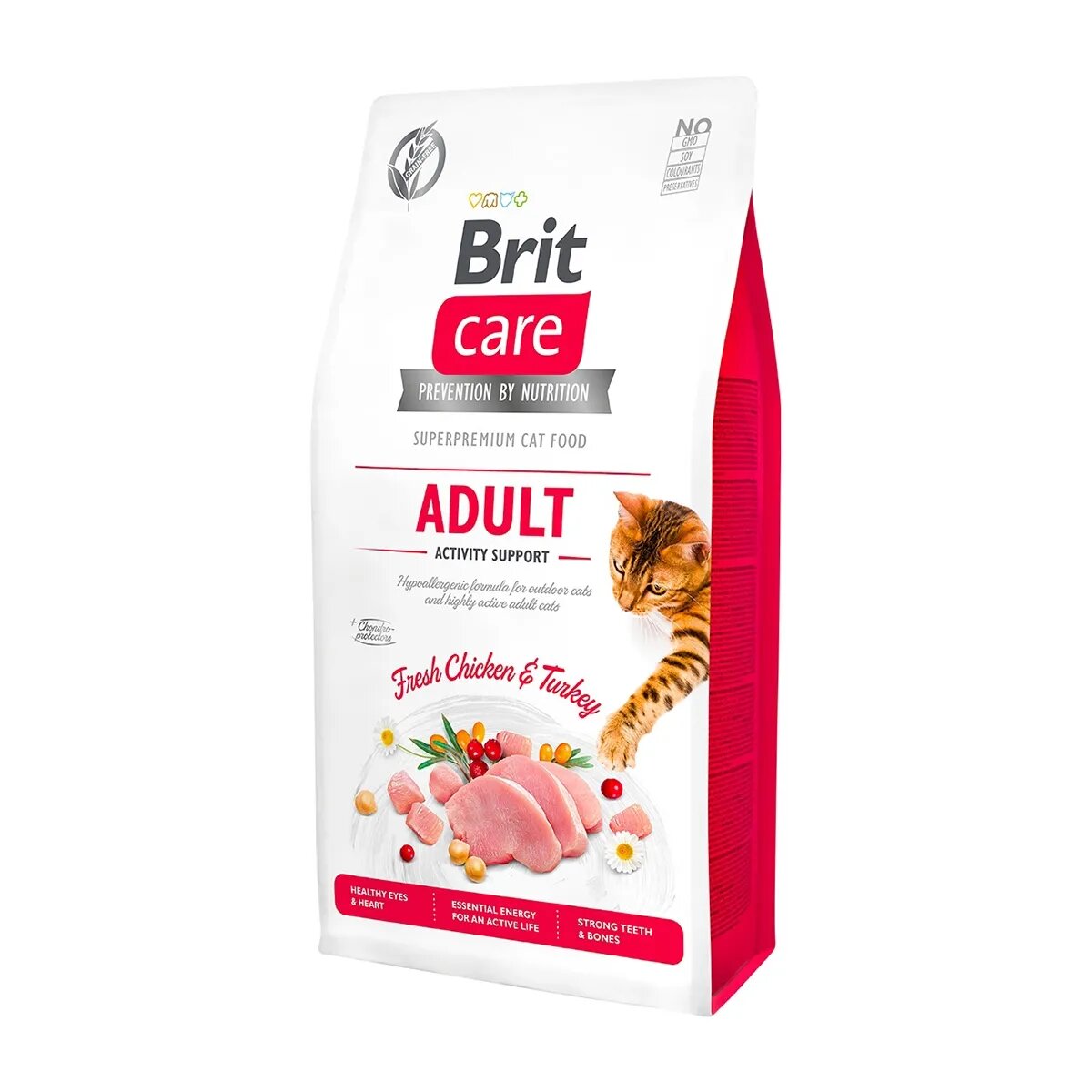 Brit Care Adult Activity Support Pui și Curcan hrană uscată fără cereale pisici activitate intensă 7kg