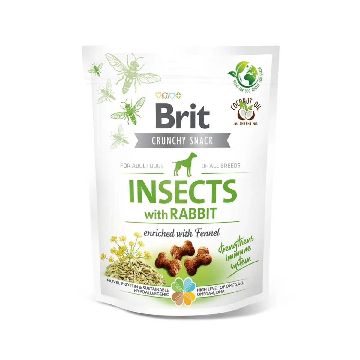 Brit Care Crunchy Cracker Insecte și Iepure cu Chimen recompense fără cereale câini 200g