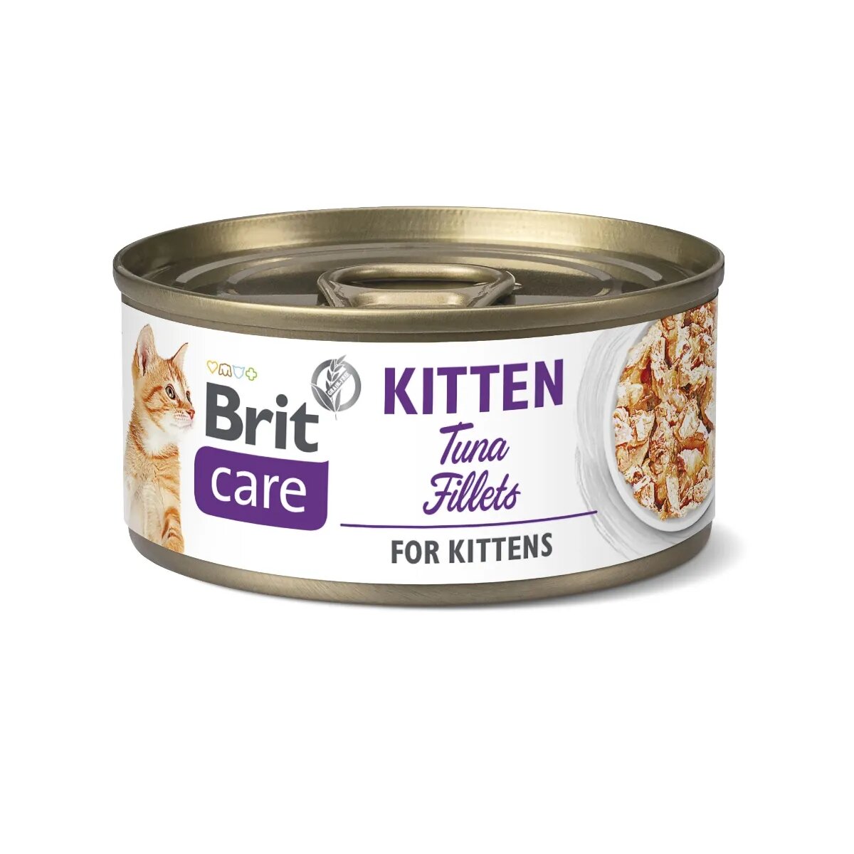 Brit Care Fillets Kitten Ton conservă hrană umedă conținut redus cereale pisici junior (în suc propriu) 70g