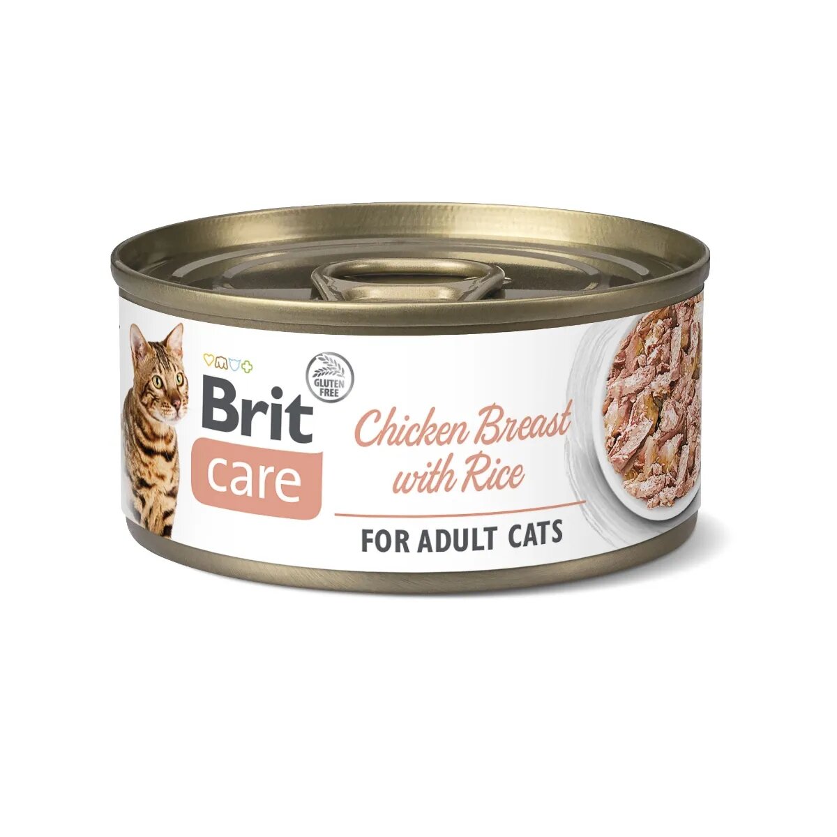 Brit Care Fillets Pui cu Orez conservă hrană umedă conținut redus cereale pisici (în suc propriu) 70g