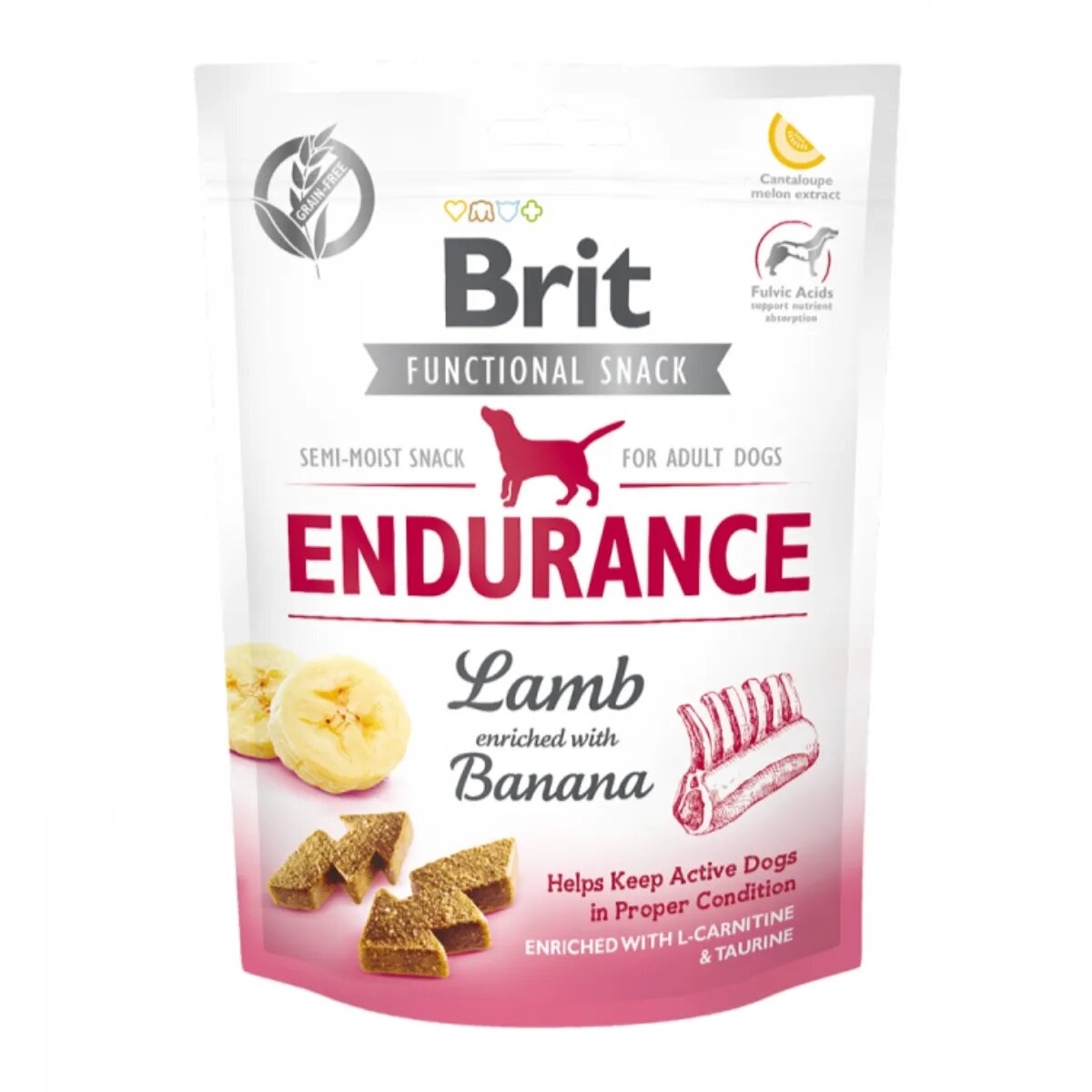 Brit Care Functional Snack Endurance Miel cu Banane recompense funționale fără cereale câini activitate intensa 150g