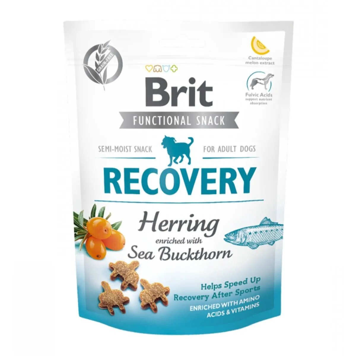 Brit Care Functional Snack Recovery Hering cu Cătină albă recompense funționale fără cereale câini convalescență 150g