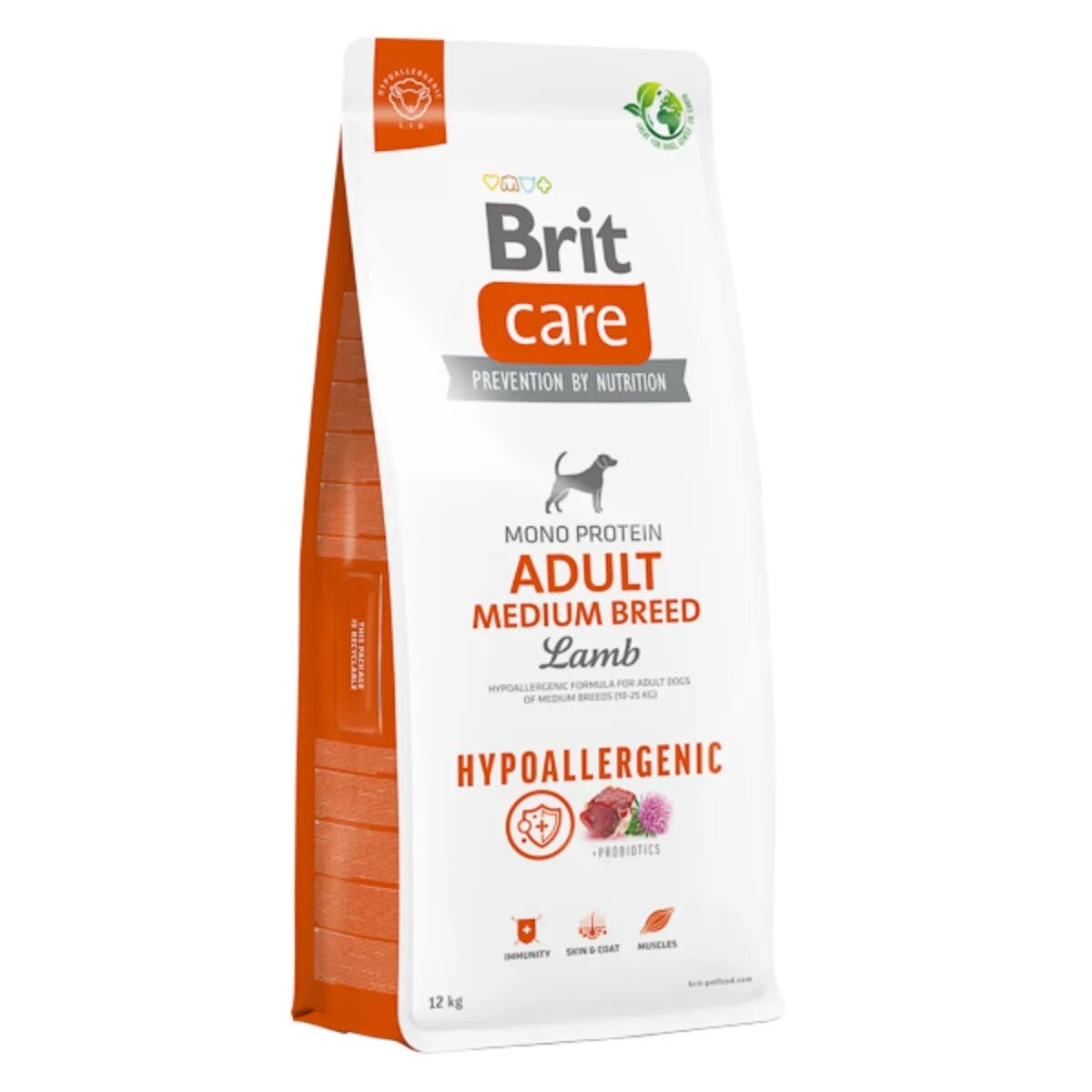 Brit Care Hypoallergenic M Miel hrană uscată monoproteică câini sistem imunitar & alergii Care Hypoallergenic Adult Medium Breed M Miel hrană uscată monoproteică câini sistem imunitar & alergii 12kg