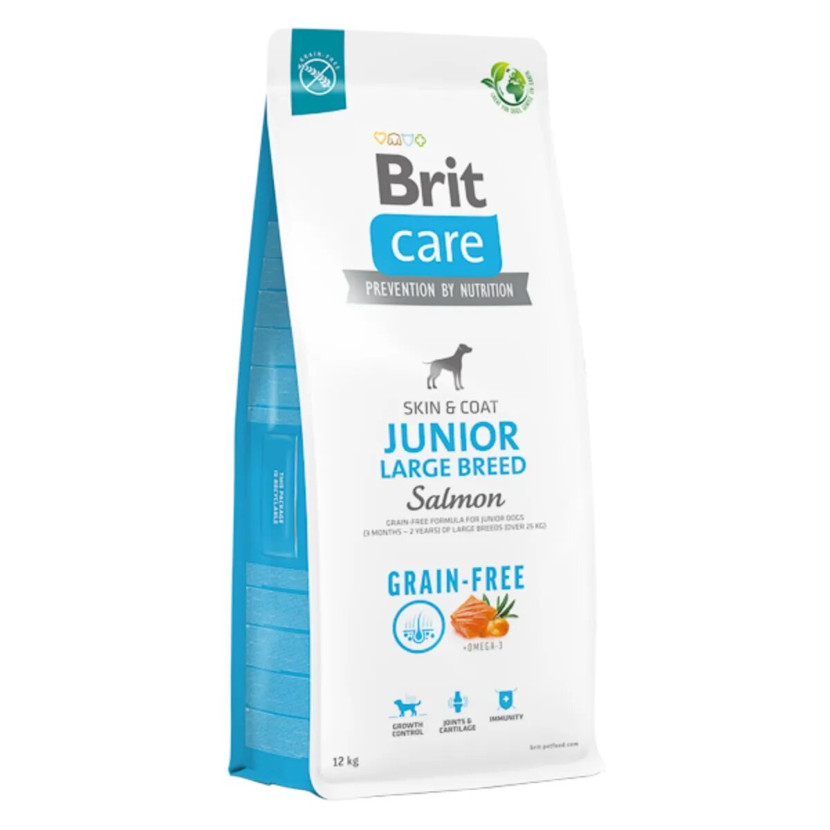 Brit Care L-XL Somon hrană uscată fără cereale câini junior piele & blană Care Grain-Free Junior Large Breed L-XL Somon hrană uscată fără cereale câini junior piele & blană 12kg