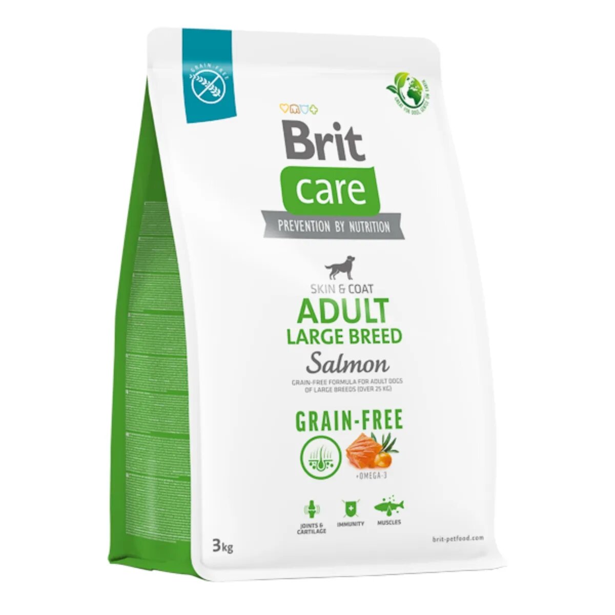 Brit Care L-XL Somon hrană uscată fără cereale câini piele & blană Care Grain-Free Adult Large Breed L-XL Somon hrană uscată fără cereale câini piele & blană 3kg