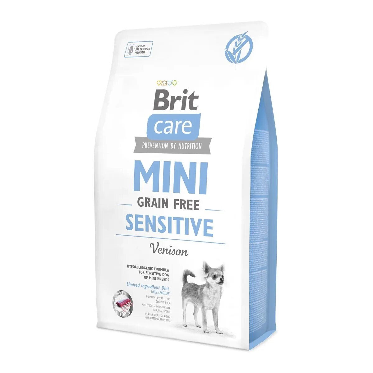 Brit Care Mini Sensitive XS-S Vânat hrană uscată fără cereale câini sensibilităţi digestive 2kg