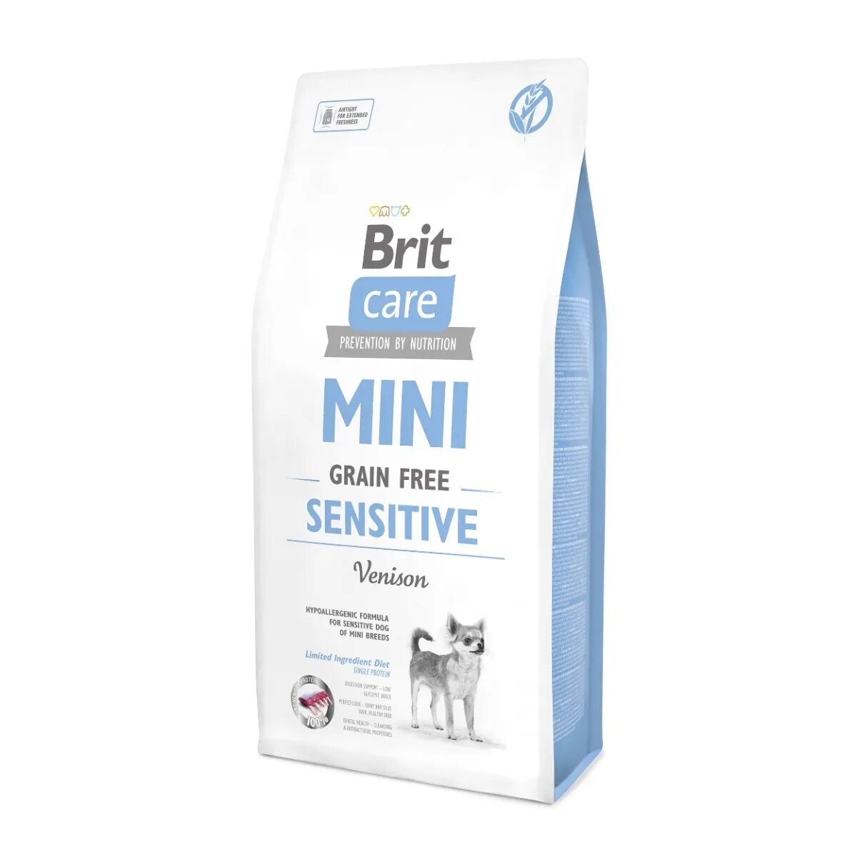 Brit Care Mini Sensitive XS-S Vânat hrană uscată fără cereale câini sensibilităţi digestive 7kg