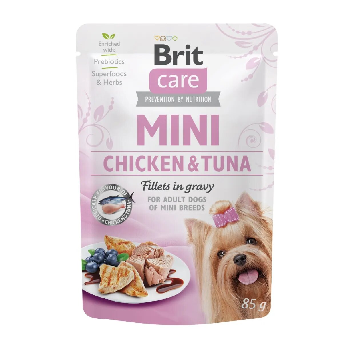 Brit Care Mini XS-S File Pui și Ton hrană umedă câini (în sos) Care Mini XS-S File Pui și Ton plic hrană umedă câini (în sos) 85g