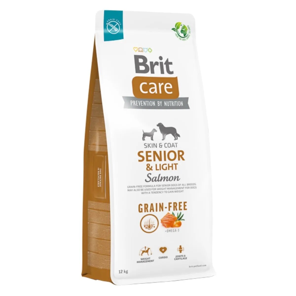Brit Care Senior & Light XS-XL Somon hrană uscată fără cereale câini senior obezitate 12kg