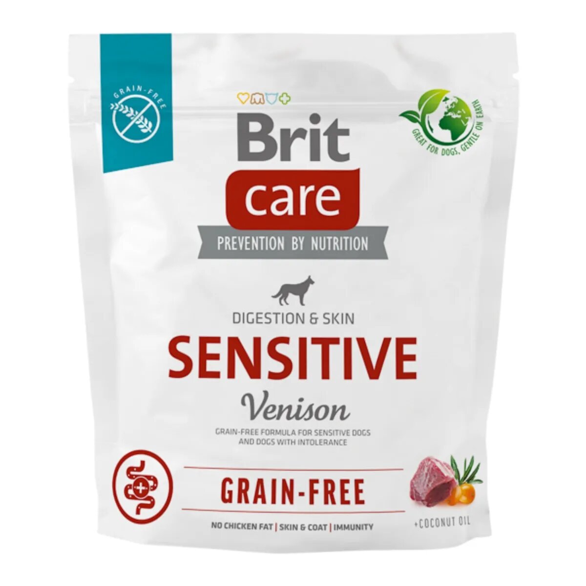 Brit Care Sensitive XS-XL Vânat hrană uscată fără cereale câini sistem digestiv 1kg