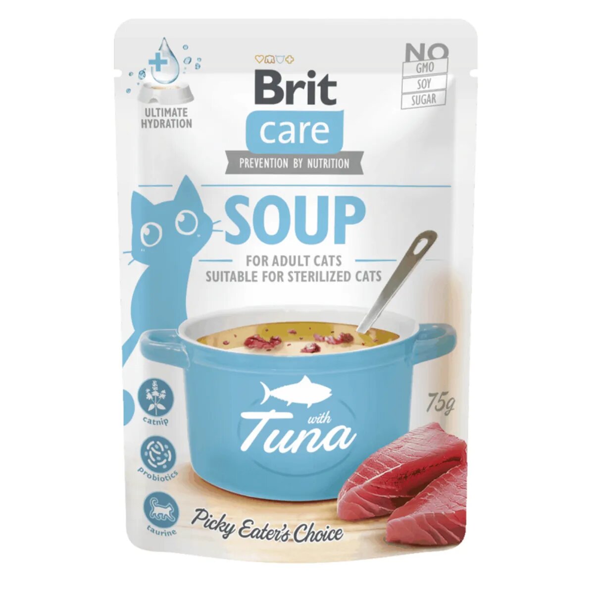 Brit Care Soup Ton plic hrană umedă fără cereale pisici apetit capricios (topping) 75g