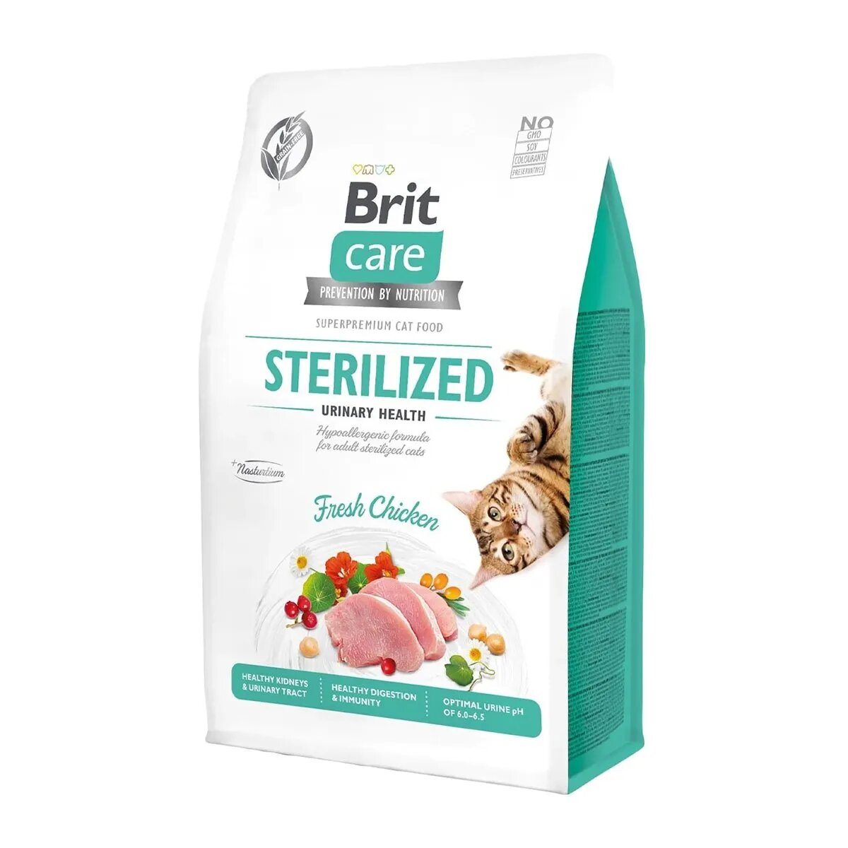 Brit Care Sterilized Urinary Health Pui hrană uscată fără cereale pisici sterilizate sensibilități urinare 2kg