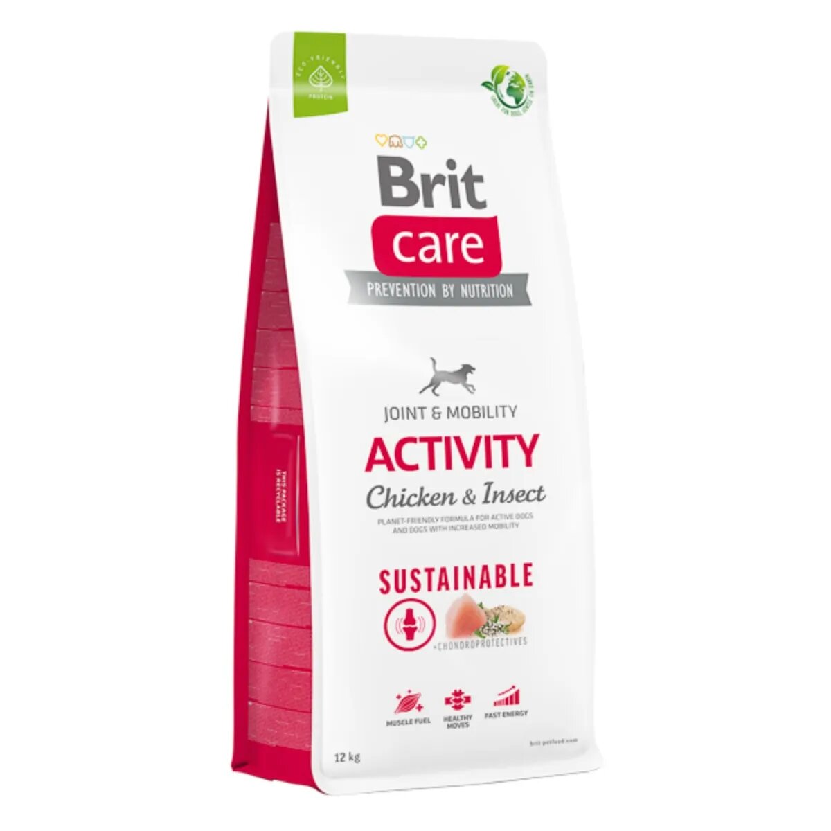 Brit Care Sustainable Activity XS-XL Pui și Insecte hrană uscată câini activitate intensă sistem articular 12kg