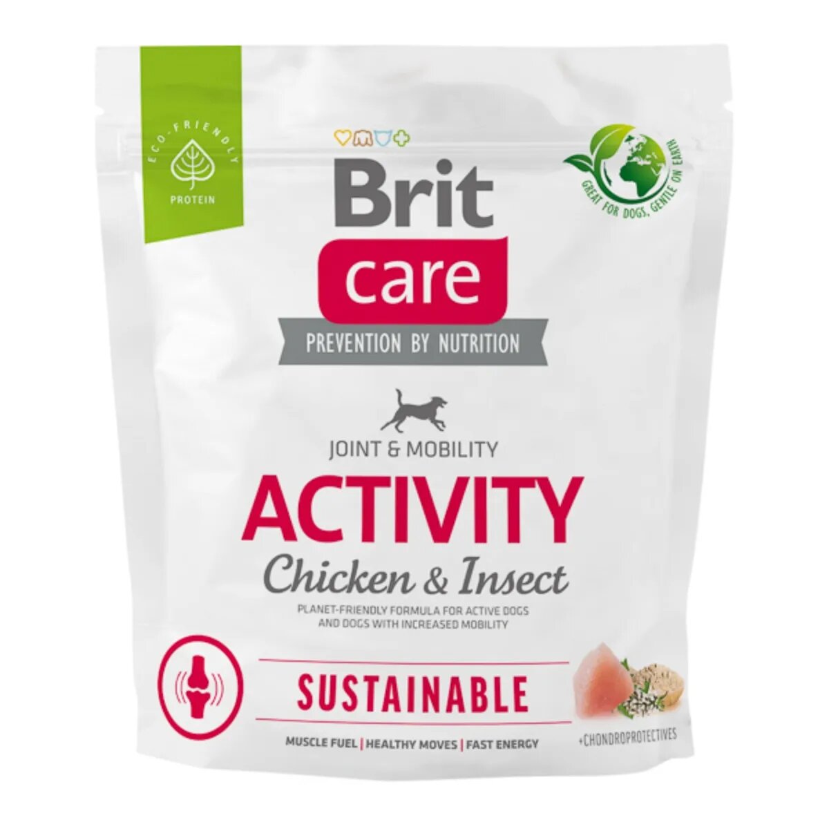 Brit Care Sustainable Activity XS-XL Pui și Insecte hrană uscată câini activitate intensă sistem articular 1kg