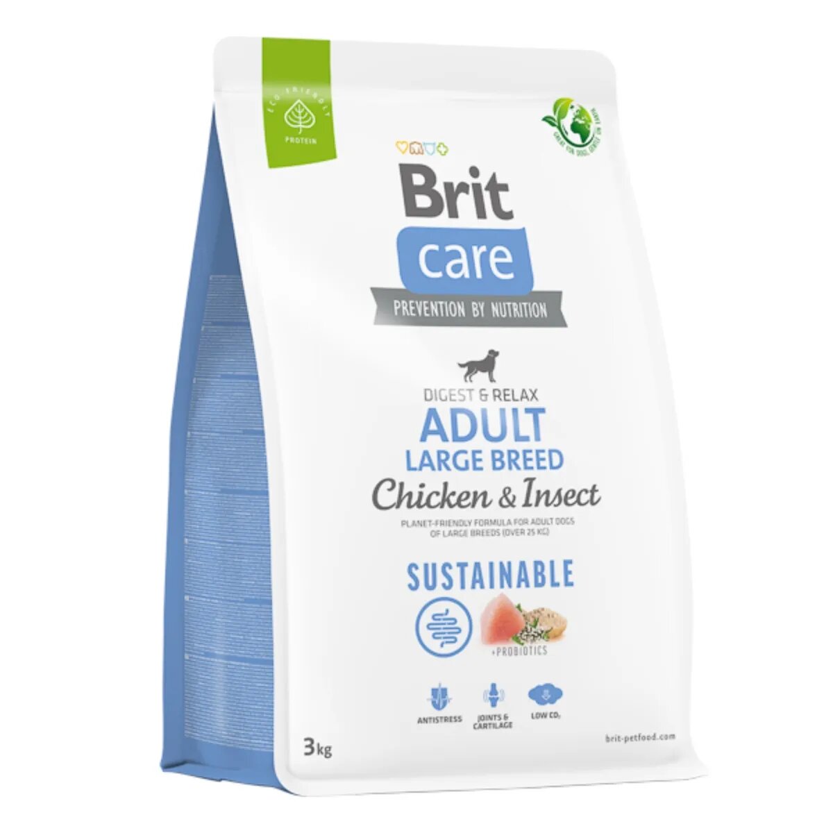 Brit Care Sustainable Digest & Relax L-XL Pui și Insecte hrană uscată câini sistem digestiv Care Sustainable Adult Large Breed L-XL Pui și Insecte hrană uscată câini sistem digestiv 3kg