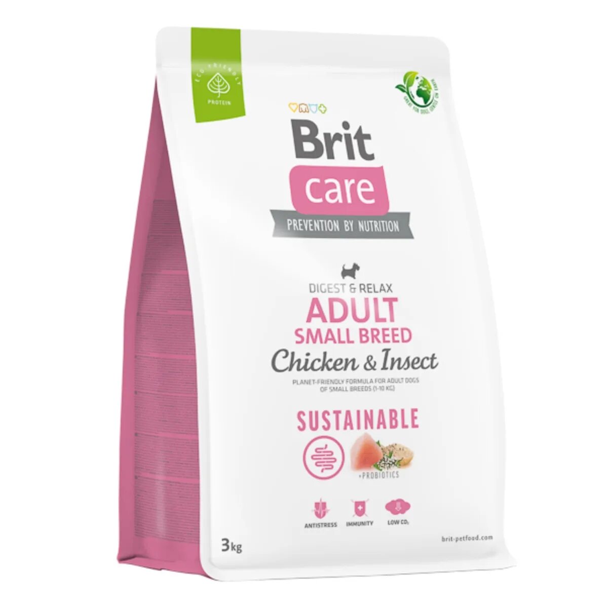 Brit Care Sustainable Digest & Relax XS-S Pui și Insecte hrană uscată câini sistem digestiv Care Sustainable Adult Small Breed XS-S Pui și Insecte hrană uscată câini sistem digestiv 3kg