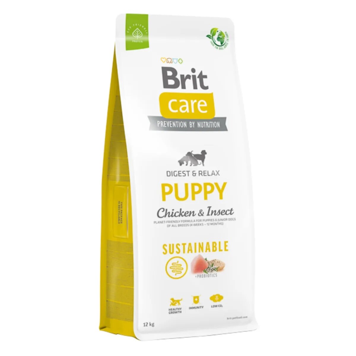 Brit Care Sustainable Digest & Relax XS-XL Pui și Insecte hrană uscată câini junior sistem digestiv Care Sustainable Puppy XS-XL Pui și Insecte hrană uscată câini junior sistem digestiv 12kg