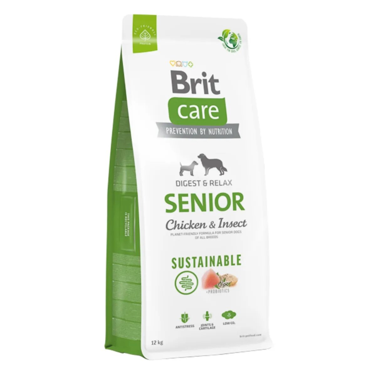 Brit Care Sustainable Digest & Relax XS-XL Pui și Insecte hrană uscată câini senior sistem digestiv Care Sustainable Senior XS-XL Pui și Insecte hrană uscată câini senior sistem digestiv 12kg