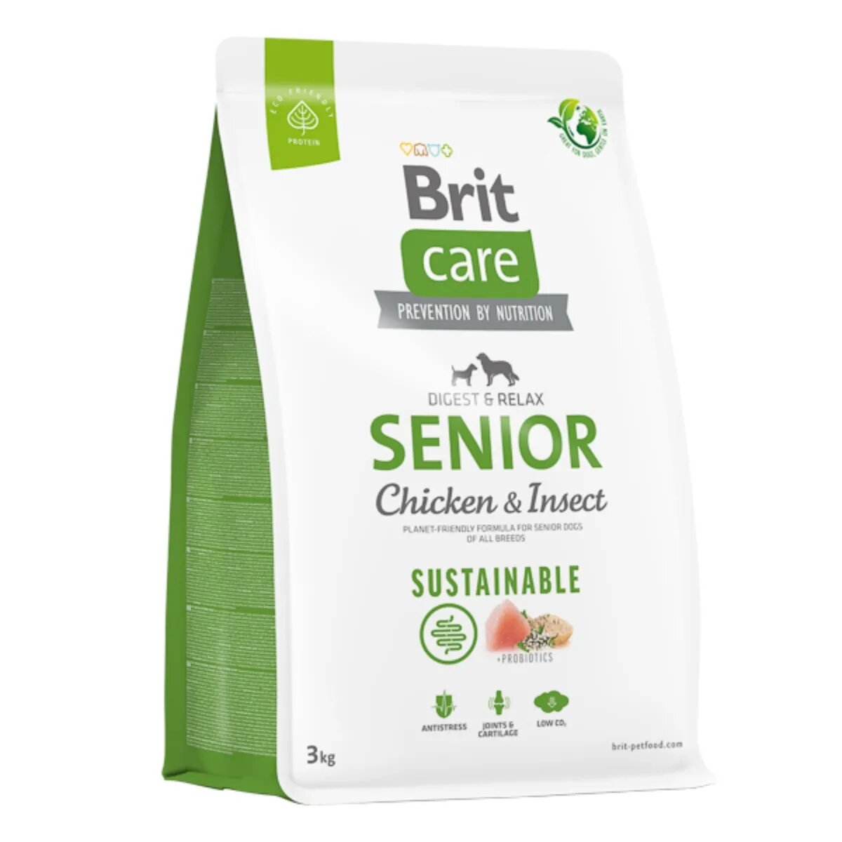 Brit Care Sustainable Digest & Relax XS-XL Pui și Insecte hrană uscată câini senior sistem digestiv Care Sustainable Senior XS-XL Pui și Insecte hrană uscată câini senior sistem digestiv 3kg