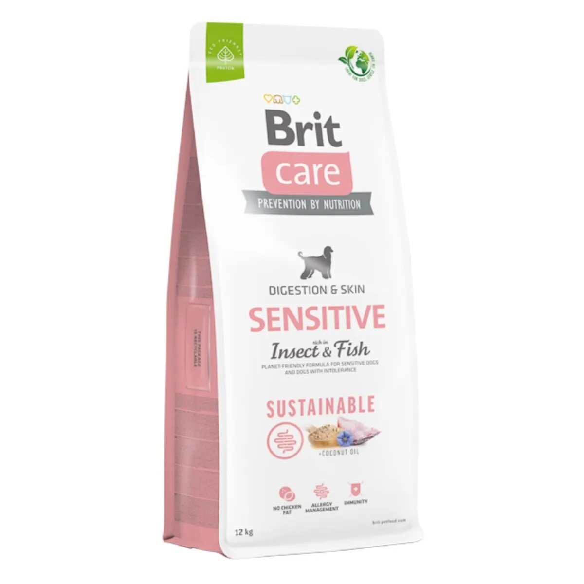 Brit Care Sustainable Sensitive XS-XL Insecte și Pește hrană uscată câini piele & blană sistem digestiv 12kg