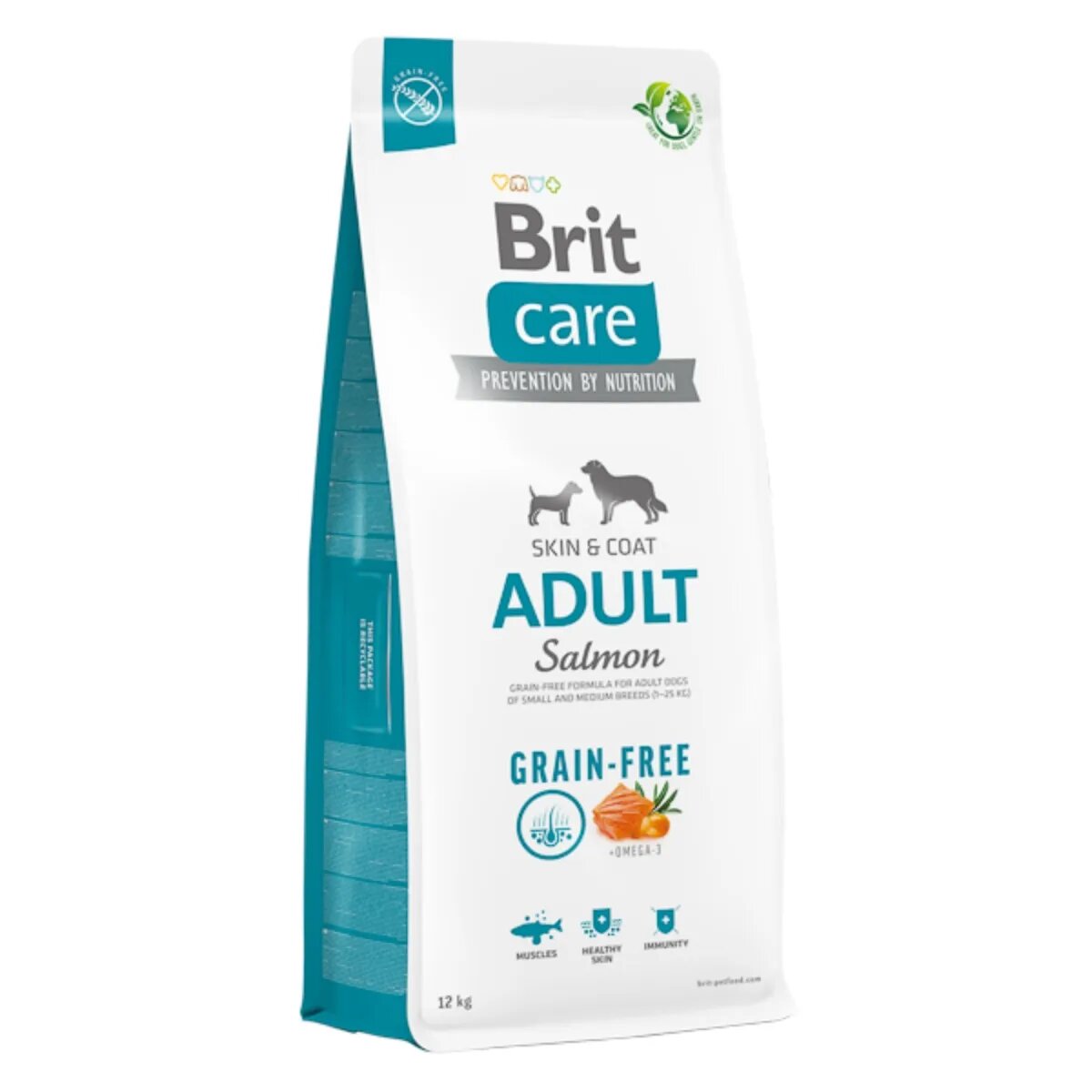 Brit Care XS-M Somon hrană uscată fără cereale câini piele & blană Care Grain-Free Adult XS-M Somon hrană uscată fără cereale câini piele & blană 12kg