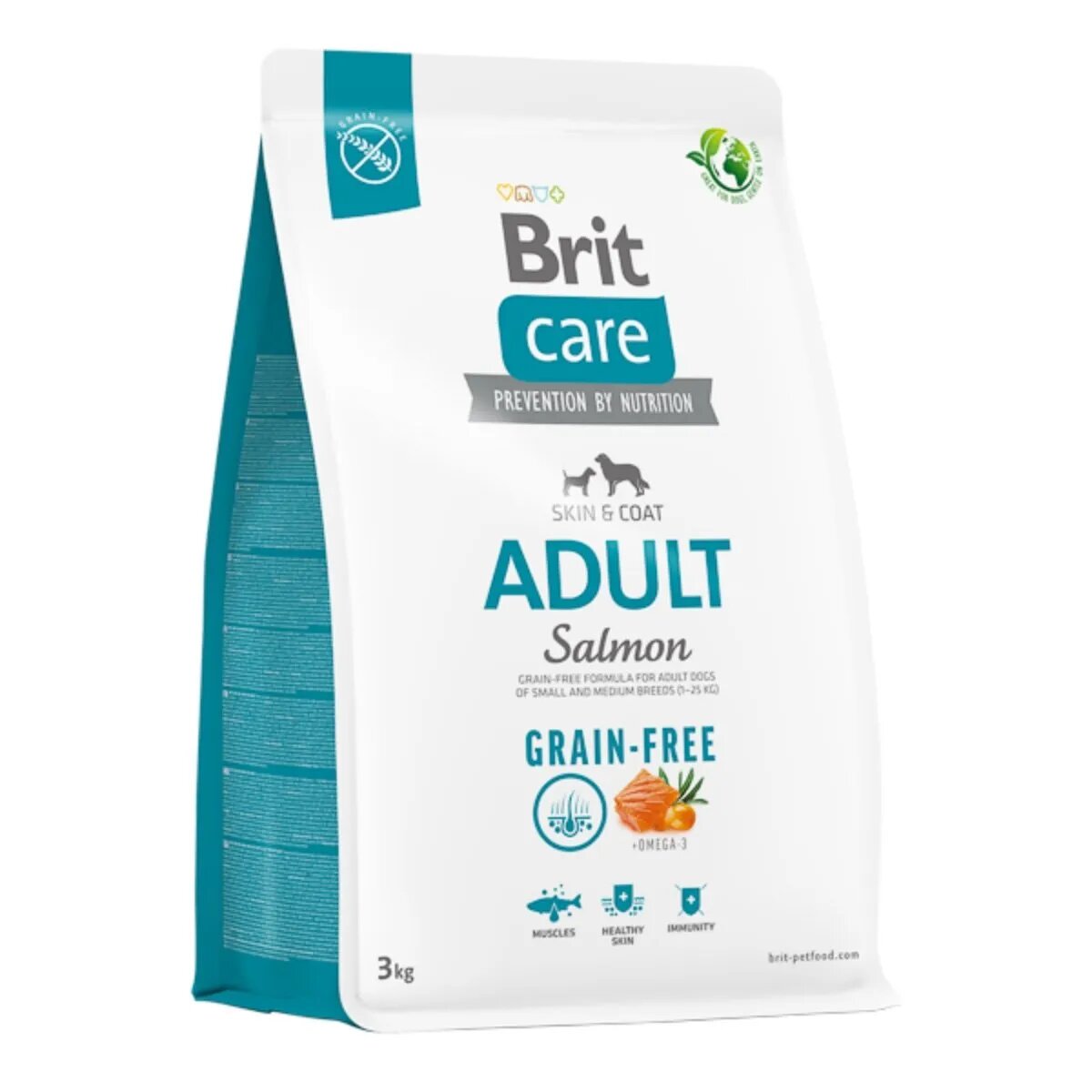 Brit Care XS-M Somon hrană uscată fără cereale câini piele & blană Care Grain-Free Adult XS-M Somon hrană uscată fără cereale câini piele & blană 3kg